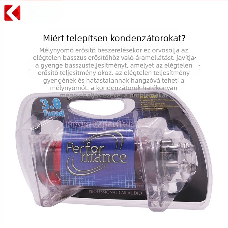 12V autóhifi kondenzátor 2.0F a feszültség stabilizálására és az áram szabályozására