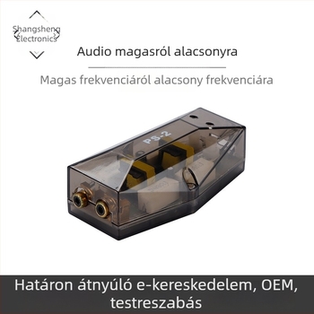 Autóhifi subwoofer erősítő késleltetéssel és átalakítóval magasról alacsony frekvenciára
