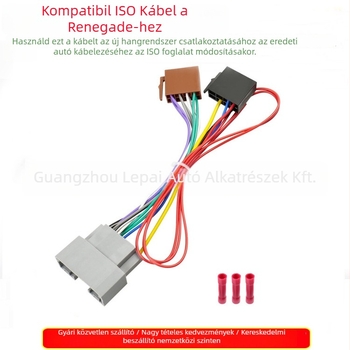 Jeep Wrangler/Compass ISO autóhanglezár kábel – hangmódosítás, 12V, modell CRL-02, 25 g, ónzott réz, Peak