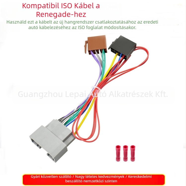 Jeep Wrangler/Compass ISO autóhanglezár kábel – hangmódosítás, 12V, modell CRL-02, 25 g, ónzott réz, Peak