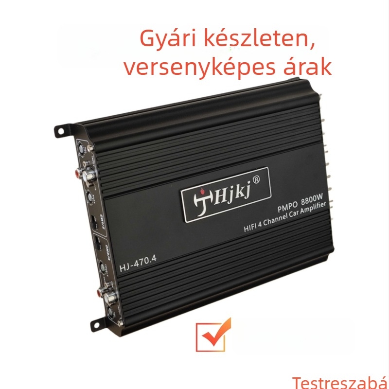 4-csatornás Class D autóhifi erősítő, 12V-os, nagy teljesítmény
