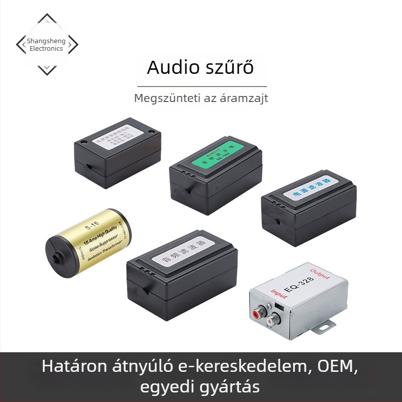 FQ-328 autó audio szűrő zajcsökkentésre, két bemenet-kimenetű audio szűrő