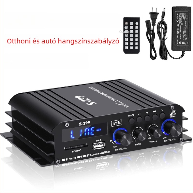 4.1-csatornás aktív subwoofer Bluetooth-kiegészítéssel, USB/SD-kártya, 12V 800W