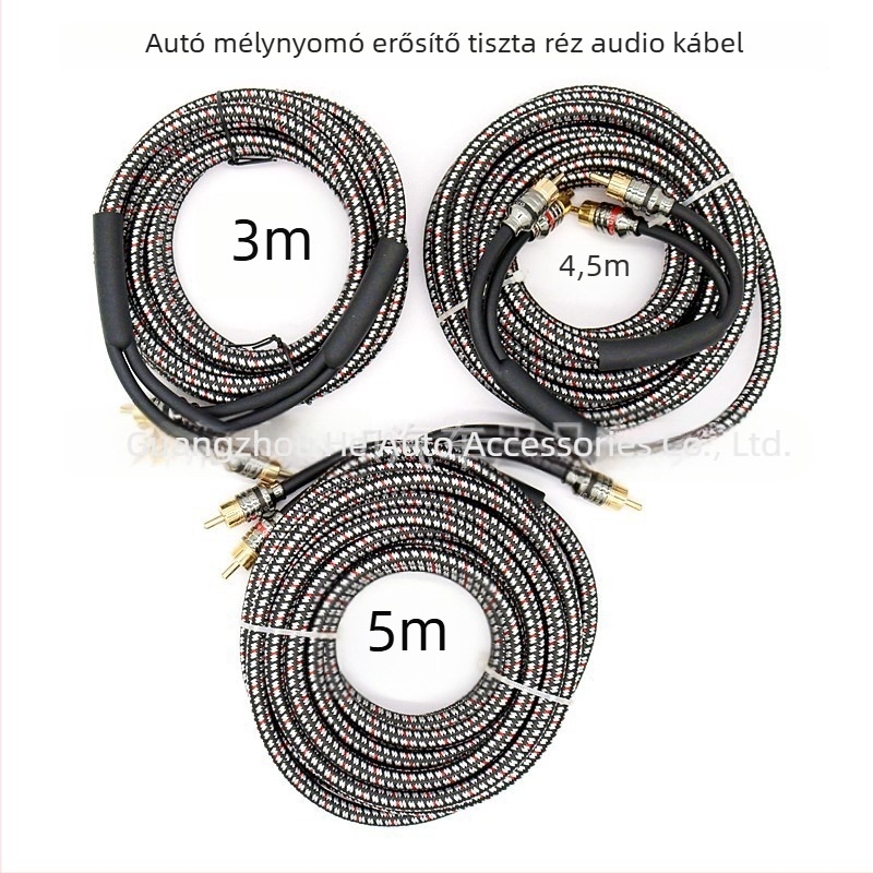 Autó audio kábel 1-2, tiszta réz audio vezeték az erősítő jelátviteléhez