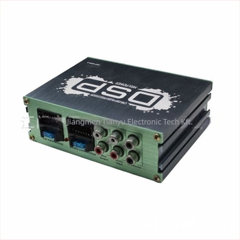 DSP-6RCA Kétcsatornás erősítő, 260W, 12V, SNR 93dB, Alumínium arany burkolatú ház, univerzális Android nagy képernyős készülékekhez