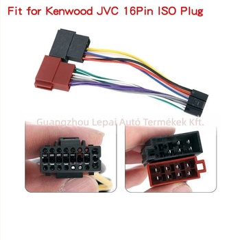 CD lejátszó hátsó kábel ISO csatlakozóval – kompatibil Kenwood és JVC autóhifi