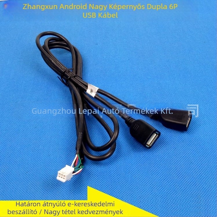 6-pontos Android navigációs kábelkészlet, dupla USB-vel, autóhifi és videóegységhez