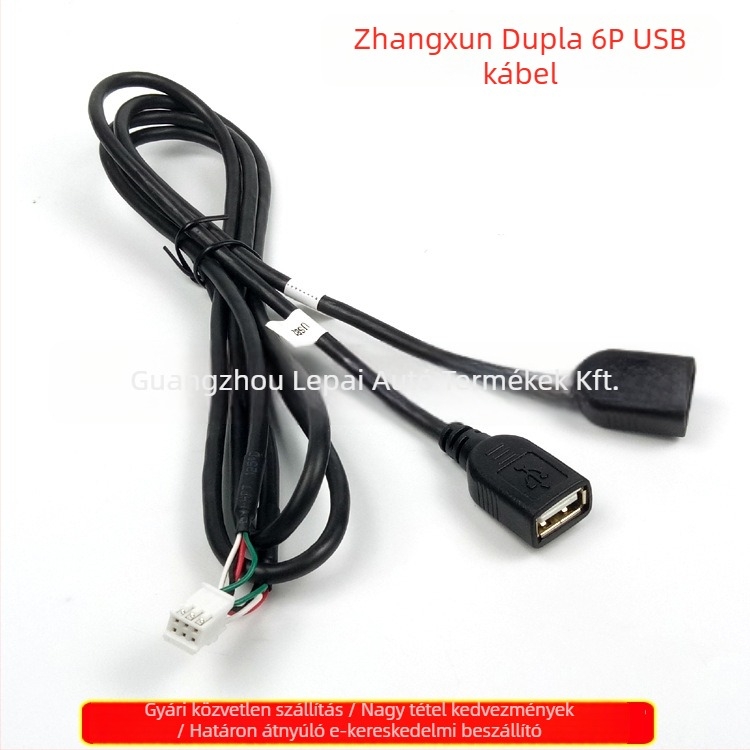 6-pontos Android navigációs kábelkészlet, dupla USB-vel, autóhifi és videóegységhez