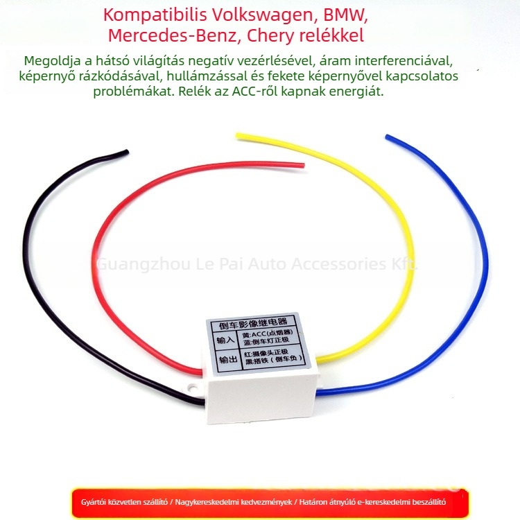 Tolató kamera relé kompatibil VW Lavida, Tiguan, Passat, Audi, BMW, Octavia, Chery; súly 20 g; anyag: műanyag + fém; márka Fengdu