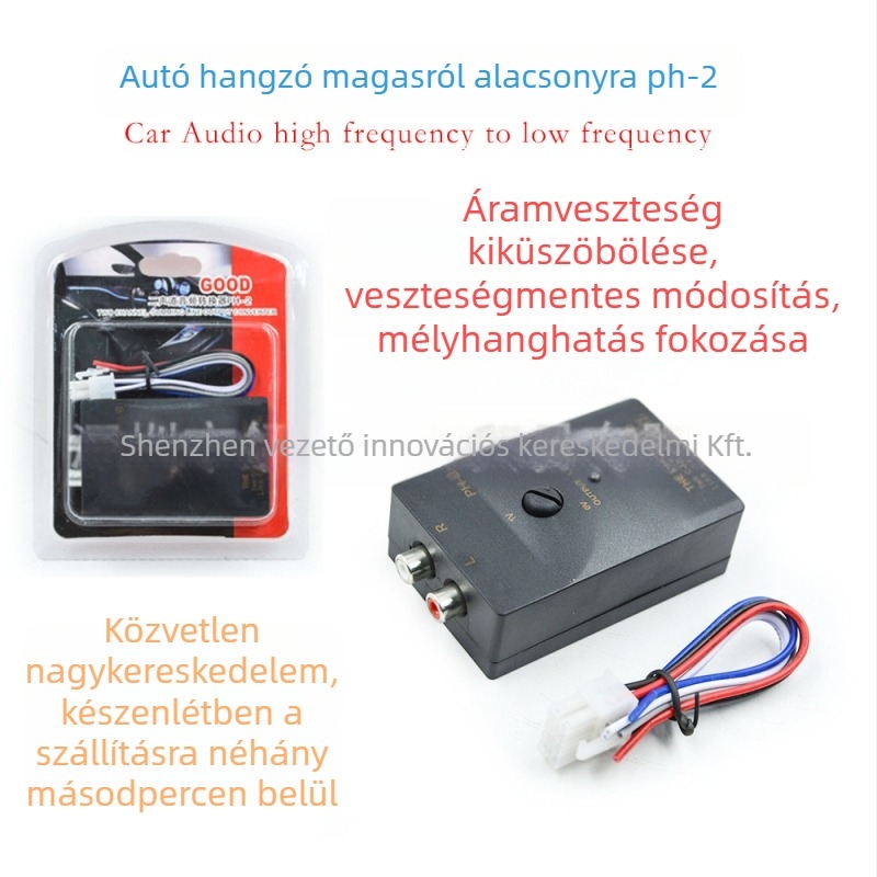 PH-2 autó audio konverter: magas→alacsony átalakítás, univerzális kompatibilitás, testreszabás elérhető
