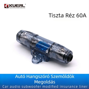 KUERL K-BX002 Autóhifi tápláló kábel biztosítótartóval, 60A, tiszta réz, 12-24V, univerzális