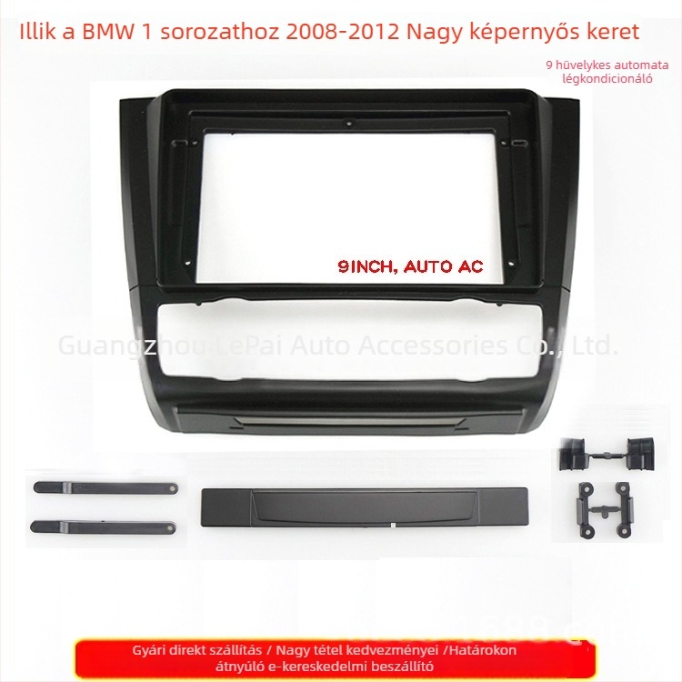 BMW 1 Series autóhifi DVD navigációs keretpanel (E87/E81/E82/E88) – Műanyag, 12V, 500 g