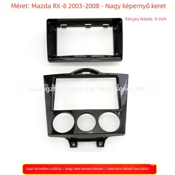 Műanyag elülső keret autó DVD-navigációhoz Mazda Rx-8 (2003–2008) – audio- és videó módosított keret – 12V – 500 g