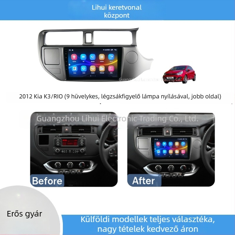 2012-es Kia K3/Rio autó navigációs felület keret - Android központi kijelző panel, navigációs panel, műanyag kivitel