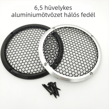 Alumínium hálós védőburkolat autóhangszórókhoz, A-oszlopon, fém hangszóróvédő háló, méretek 1.5, 2, 3.5, 4 és 6 hüvelyk