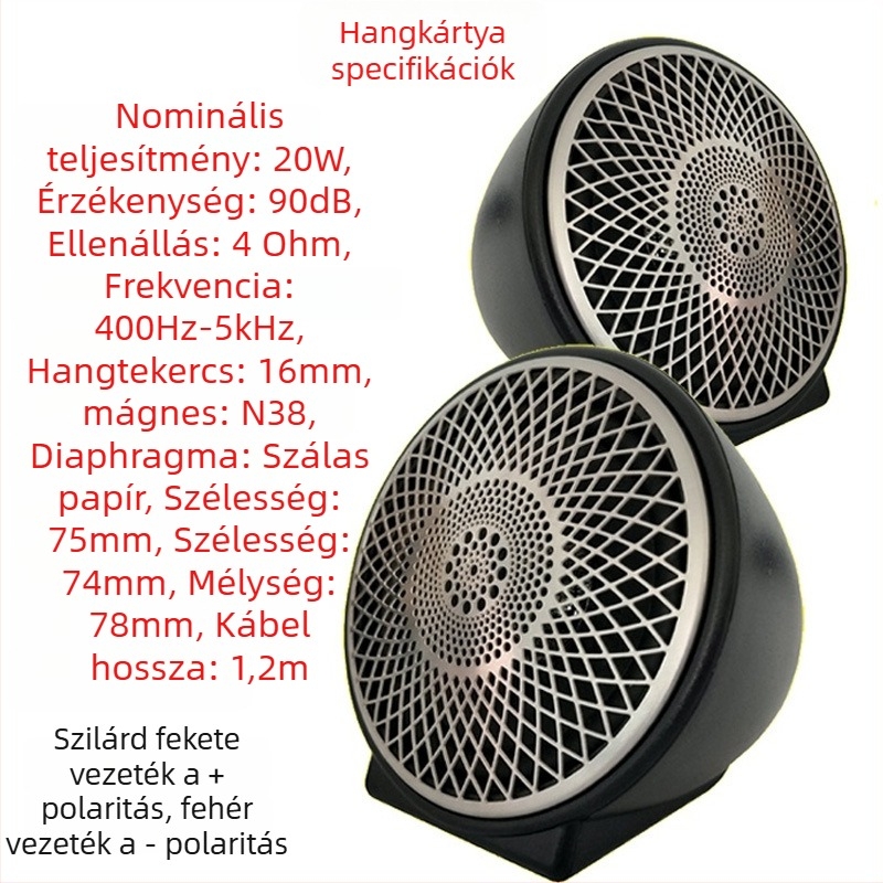 Autó középső hangszóró, 3-utas crossover, 20W, 0,9 kg