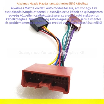 Mazda Audio/Navigation ISO kábel adapter – Modell MZD-01, anyag: ónnal bevont réz, tömeg 0.05 kg, márka Evoresn/Yisen, alkalmas Mazda