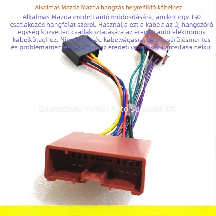 Mazda Audio/Navigation ISO kábel adapter – Modell MZD-01, anyag: ónnal bevont réz, tömeg 0.05 kg, márka Evoresn/Yisen, alkalmas Mazda