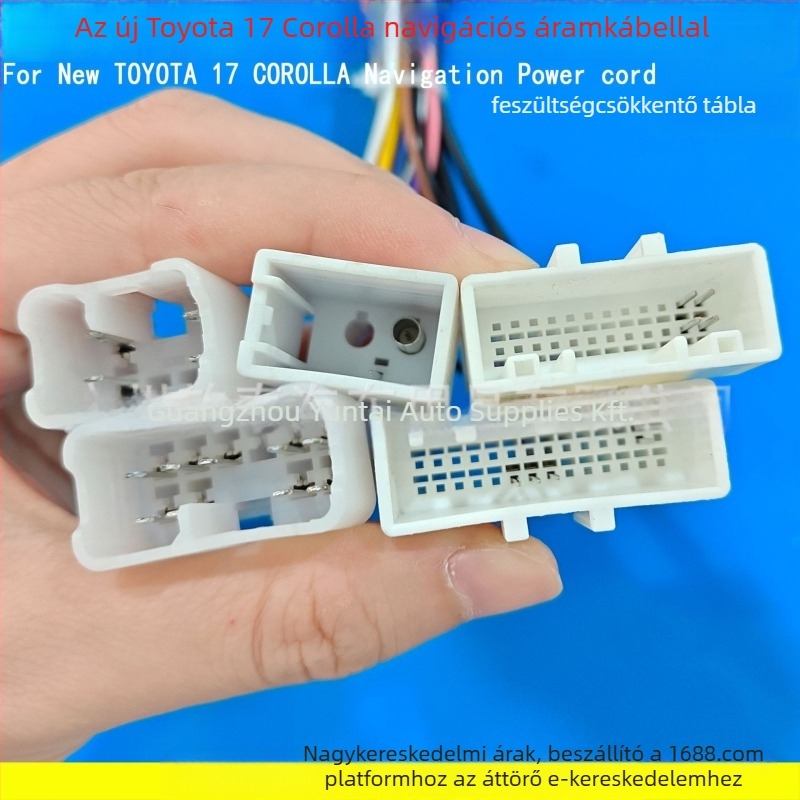 Toyota Android navigációs tápkábel, 16-pinos farokkábel, modell TO-002, Evoresn/Yisen, kompatibil Toyota Android egységekkel