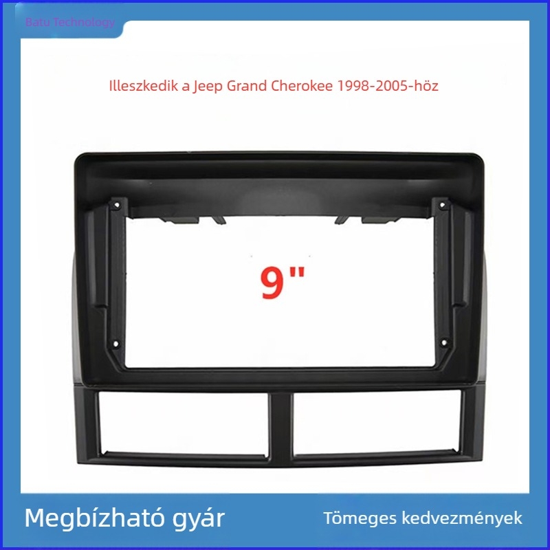 Jeep Grand Cherokee központi navigációs keret (1998–2005) – PC+ABS, 1 kg, testreszabható