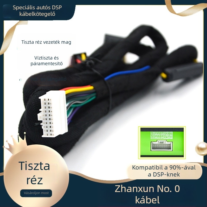 Autóhangan DSP telepítő kábel, tiszta réz hangszóró-kábel, No. 0 modell, Android-kompatibil univerzális kábel