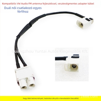 VW CD lejátszó FM antenna adapter — réz, két női csatlakozóból egy férfi, rádió módosítás