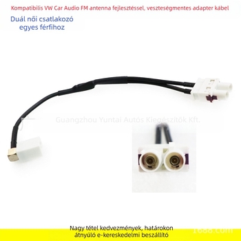 VW CD lejátszó FM antenna adapter — réz, két női csatlakozóból egy férfi, rádió módosítás