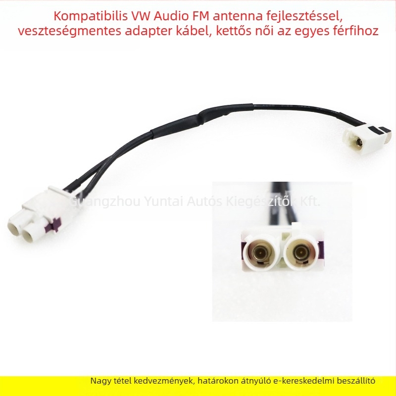 VW CD lejátszó FM antenna adapter — réz, két női csatlakozóból egy férfi, rádió módosítás