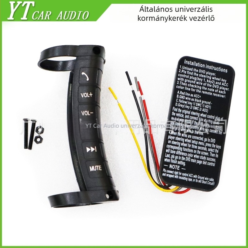 Vezeték nélküli kormánygomb-vezérlő - univerzális kompatibilitás, modell YT-31, anyag PVC+PC, Evoresn/Yisen, audio módosításhoz