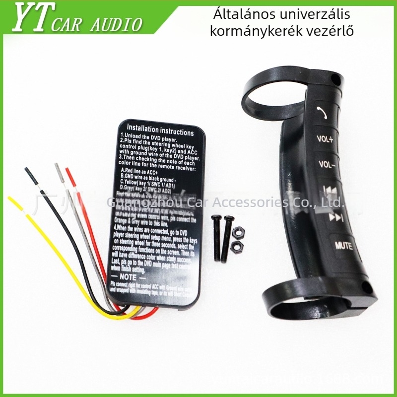 Vezeték nélküli kormánygomb-vezérlő - univerzális kompatibilitás, modell YT-31, anyag PVC+PC, Evoresn/Yisen, audio módosításhoz