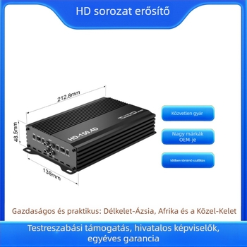 HD-150.4D autóhifi erősítő - 4x150W, 12V, Class D, Négycsatornás, Alumínium ötvözet