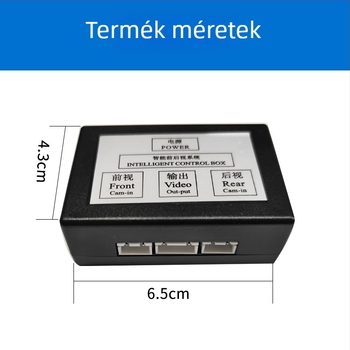 Kétirányú videóváltó vezérlődoboz előre- és hátsó kamera számára, univerzális modell, fémből, 12V, 2W, 185 g