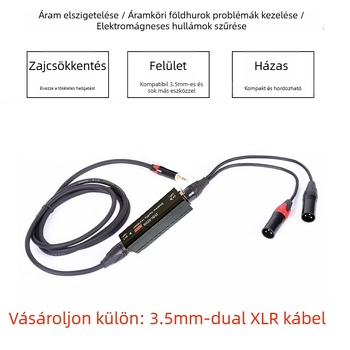 Számítógép keverő zajszigetelő és zajcsökkentő, aranyozott réz, modell XLR-2, tömeg 0,03 kg