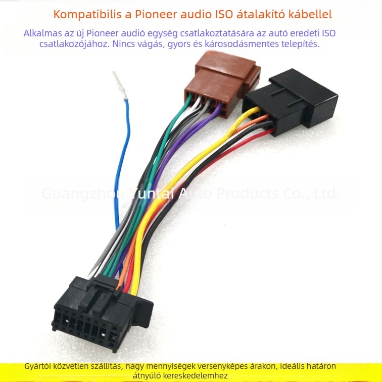 ISO Wiring Harness Pioneer CD lejátszóhoz | Modell: PIO-02; Márka: Evoresn/Yisen; Anyag: Réz; Alkalmas autók ISO-csatlakozóval; Cél: hangmoduláció Pioneer CD lejátszóhoz; Tömeg: 0.06 kg