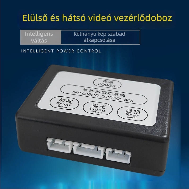 Autóhoz való jobb oldali holttér videóváltó elülső és hátsó kamera nézethez – kétcsatornás vezérlődoboz