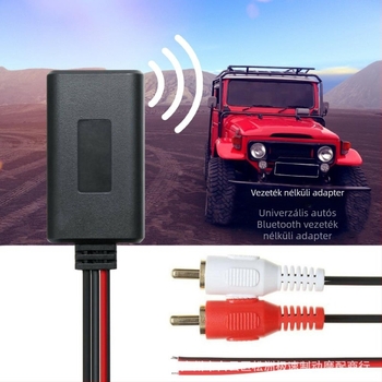 Autóba szóló Bluetooth zenei kábel, univerzális típus, 2 RCA férfi csatlakozó, Bluetooth RCA audio kábel, AUX kábel