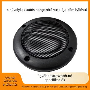 Kör alakú fém hangszóróhálóval ellátott védőburkolat autóhoz, univerzális