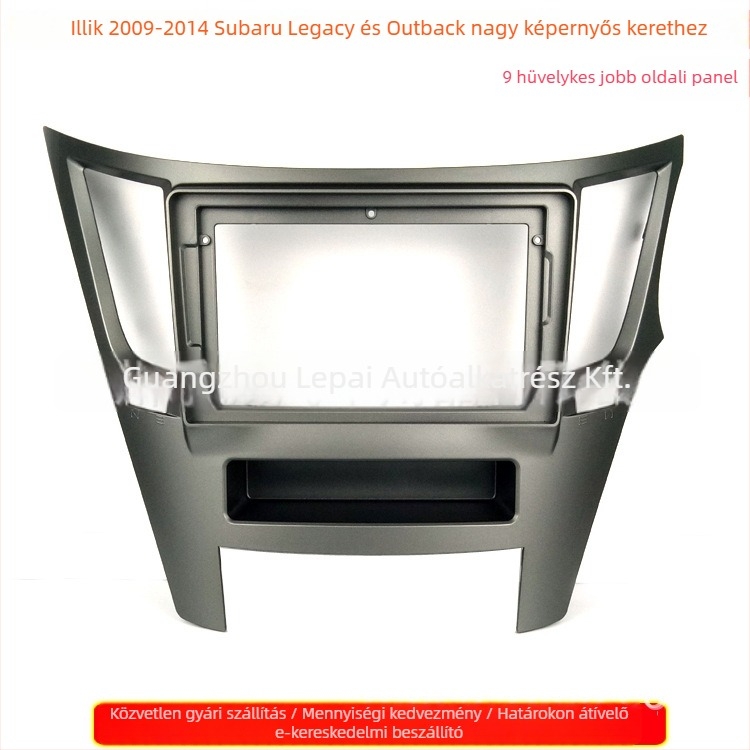 9 hüvelykes navigációs arckeret panel Subaru Legacy és Forester számára – ABS műanyag, 1 kg, YELE márka, kompatibilis Legacy és Forester.