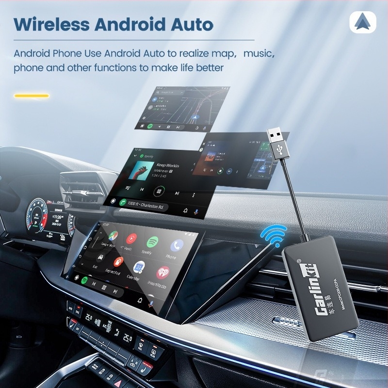 Carlinkit vezeték nélküli autómodul Android Auto és CarPlayhez (ABS, 5V, 0.75W) CPC200-CCPA hátsó Android kijelzőkhöz