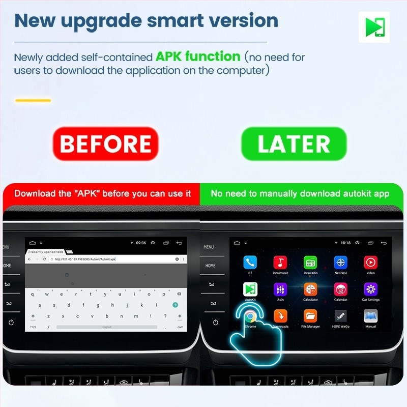 Carlinkit vezeték nélküli autómodul Android Auto és CarPlayhez (ABS, 5V, 0.75W) CPC200-CCPA hátsó Android kijelzőkhöz