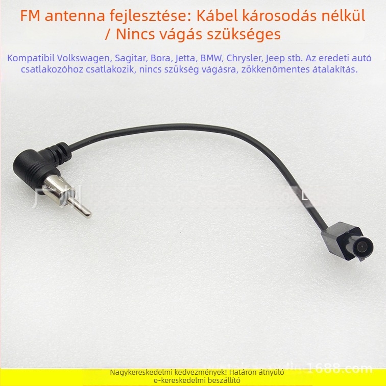 FM antenna adapter kábel VW/Skoda/BMW/Chrysler/Jeep számára – VW-FMM50, réz, hangmodifikációs kiegészítő