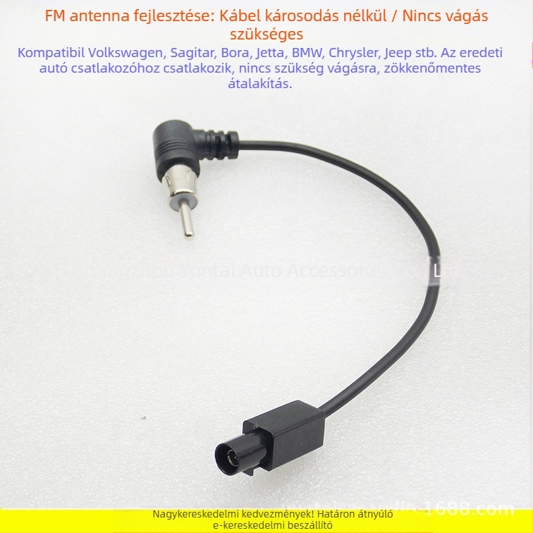 FM antenna adapter kábel VW/Skoda/BMW/Chrysler/Jeep számára – VW-FMM50, réz, hangmodifikációs kiegészítő