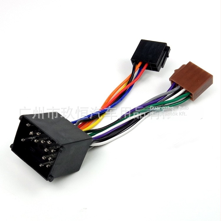 ISO audio/video adapter kábel BMW E36/E39/E46/E56/Mini Cooper és Land Rover számára, 12V, műanyag + fém, Peak márka