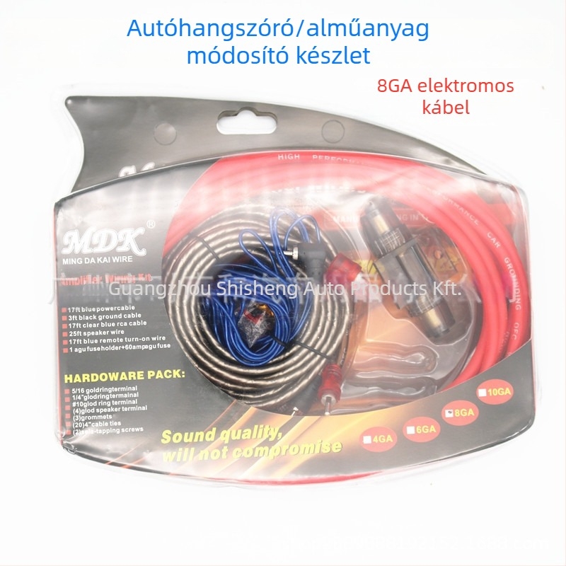 Matte autó audio tápkábel szubwoofer erősítőhöz, 8GA, biztosítással, súly 0,5 kg