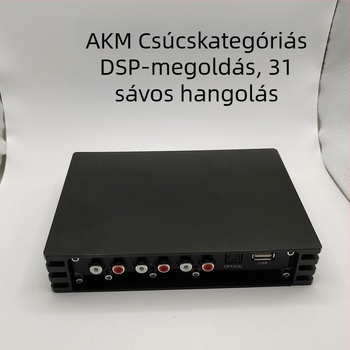 DSP autóral erősítő, 4x75W, 12V tápegység, 10-csatornás DSP hangfeldolgozó, 31-sávos equalizer