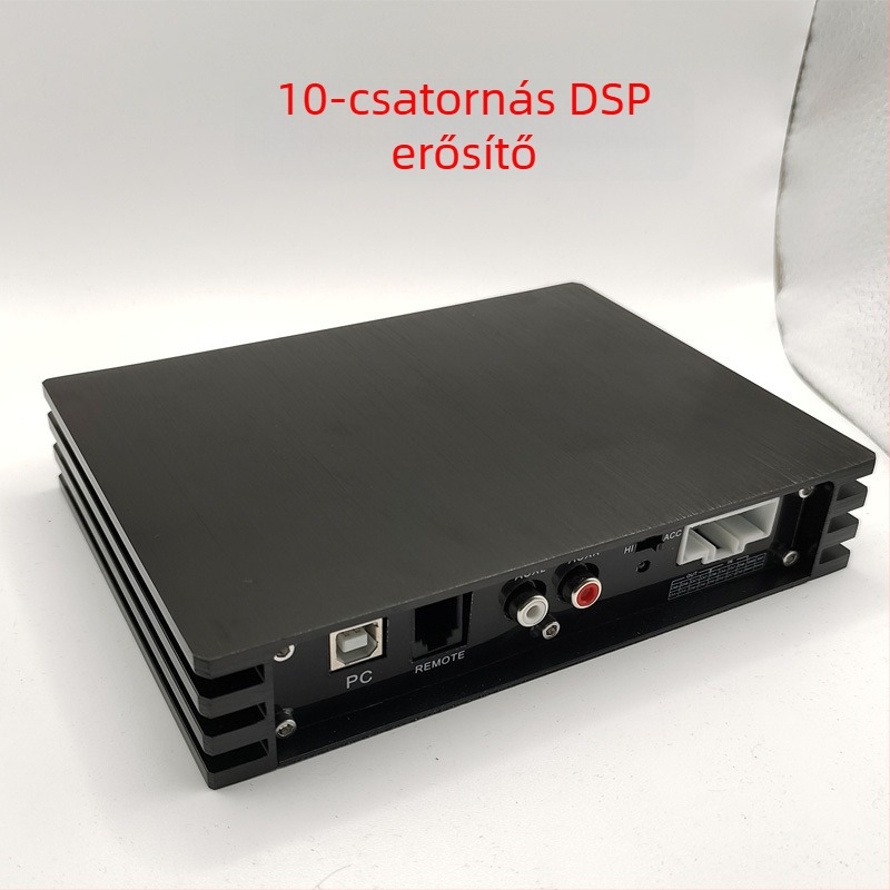 DSP autóral erősítő, 4x75W, 12V tápegység, 10-csatornás DSP hangfeldolgozó, 31-sávos equalizer