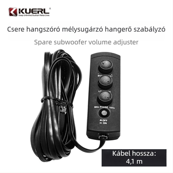 Távirányos hangerő-szabályzó autóban használt szubwooferhez a pótkeréken — Modell K-BT03, Márka Kuerl/Cool, PVC, 0,2 kg