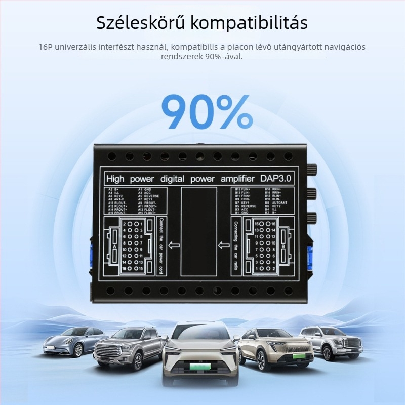 Androidos nagy képernyős navigációhoz tervezett univerzális DSP külső digitális erősítő autóhangrendszerhez