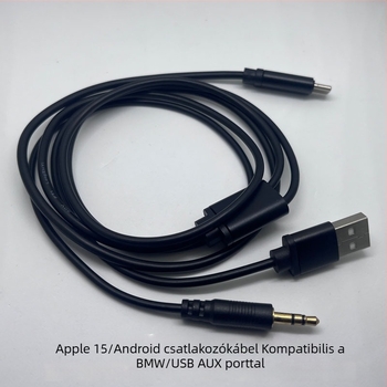 BMW belső USB-C töltés- és audiókábel iPhone 15-höz Type-C csatlakozóval