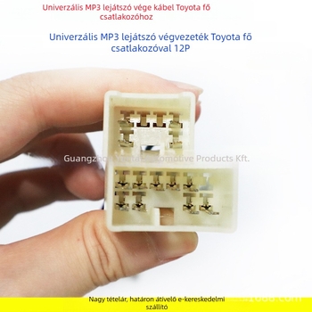 Univerzális MP3 USB 12-tűs kábelház ISO európai dugóval MP3 kártya behelyező gépekhez, réz, modell MP3-01